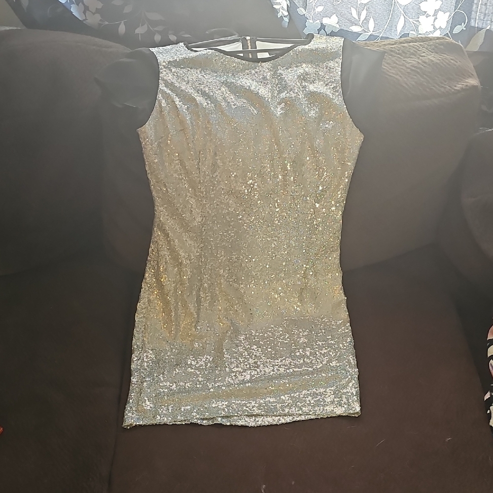 Silver Sequin Dress